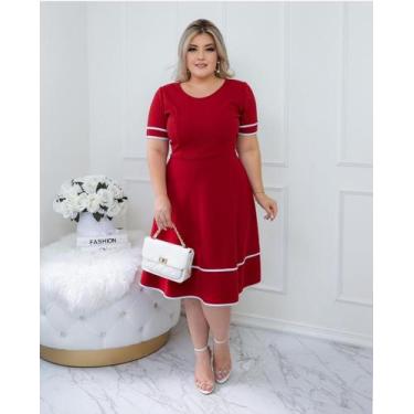Imagem de Vestido Evangélico Feminino Midi Godê Festa Igreja Barato Oferta Ataca