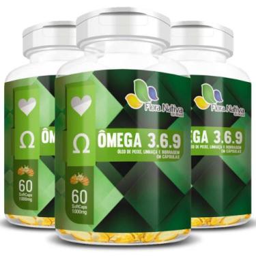 Imagem de Kit 3X Ômega 3,6,9 (Óleo de peixe, linhaça e borragem) 60 cápsulas - F