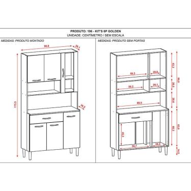 Imagem de Kit Cozinha Ambiente Golden 6 Portas Freijó Soft - Kits Paraná
