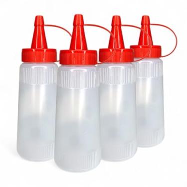 Imagem de Kit C/4 Bisnagas Plástico Ketchup, Maionese E Mostarda 200ml (Ketchup)