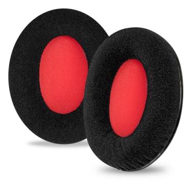 Imagem de Linkidea Almofadas De Reposição Para Fones Ouvido Hyperx Cloud Stinger/Flight/X/Ii/Iii/Alpha/Core/Mix (Veludo/Preto/Vermelho)
