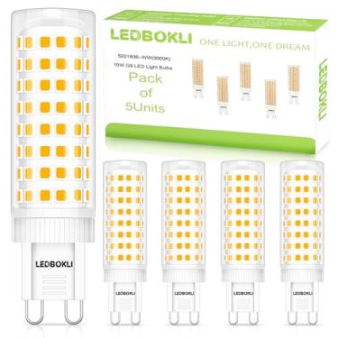 Imagem de LEDBOKLI Lâmpada Led G9 De 10 W, Equivalente A Lâmpadas Incandescentes 80 Branca Quente 3000 K, Lustre Base, 900 Lm, Economia Energia, Sem Cintilação, Dimerização, Pacote Com 5