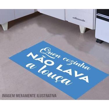Imagem de tapete passadeira Quem Cozinha Não Lava a Louça 140x40cm - Deluzz