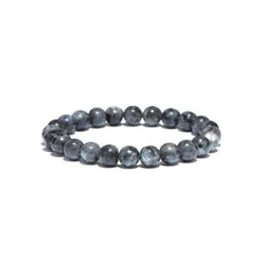 Imagem de Pulseira Masculina De Bolinha Pedras Naturais Cinza Gelo 8mm-Unissex