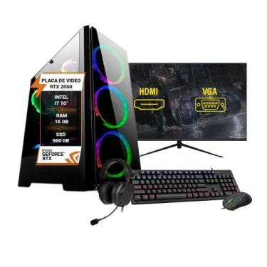 Imagem de Pc Gamer Completo Intel I7 10 Rtx2060 16Gb Ssd 960Gb 27 - Wj Info