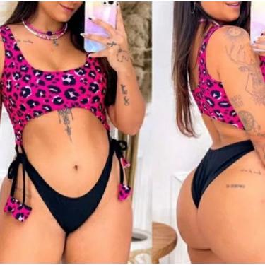 Imagem de Body Maiô cavado  com Bojo Gringa Anitta lançamento cordinha animal pr