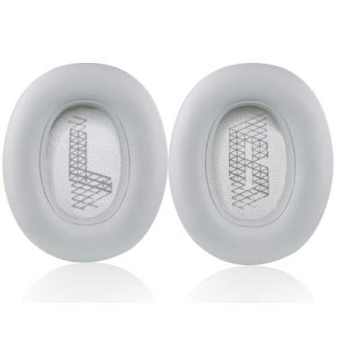 Imagem de UOWGA Almofadas De Reposição Para Fones Ouvido Supra-Auriculares Jbl E65 (E65Bt E65Btnc)/Live 650 (650Nc 650Btnc)/Live 660 (660Nc 660Btnc)/Duet Nc, Couro Macio (Preto) (Cinza)