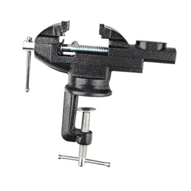 Imagem de WeiLaiKeQi Morsa de fixação Morsa de fixação 360° Giratória de mesa de Ferramenta para criação de artesanato Fabricação de joias Trabalho de construção Modelagem, Preto, Boca de Grampo 6.5