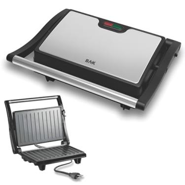 Imagem de Mini Grill Elétrico de Inox Grelha Antiaderente Cozinha