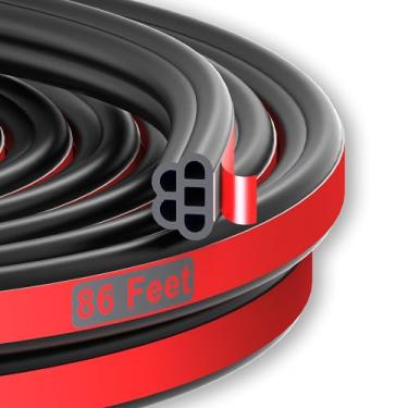 Imagem de SOZATO Tira de Vedação de Borracha para Porta de Carro Universal Autoadesiva para Isolamento Acústico de Portas Automotivas, Camada Dupla, Tira de Calafetagem Automática de 5 Furos, Ajuste para Caminh