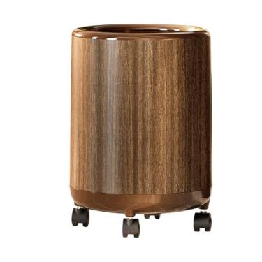 Imagem de Fenteer Lixeira decorativa redonda com estilo moderno, recipiente de lixo para escritório, casa, banheiro, banheiro, quarto, 18l 27cm X 39cm