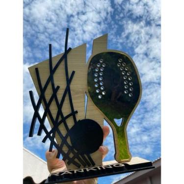 Imagem de Troféu beach tênis premium - Base em Mdf com acrílico espelhado - NoBr