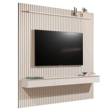 Imagem de Home Suspenso CL 2.29m Ripado Para TV Até 75'' Polegadas Cor Off White
