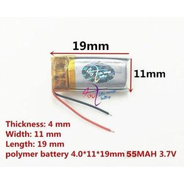 Imagem de Bateria 55  Mah  3,7v  4mm X 11mm X 19mm Cr - bgb