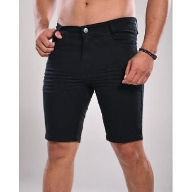 Imagem de Bermuda jeans masculina - AWMF, 42, Preto