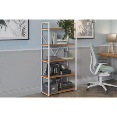 Imagem de Estante de Livros Industrial Alta LI006 Aço c/ 5 Prateleiras 72x152cm 