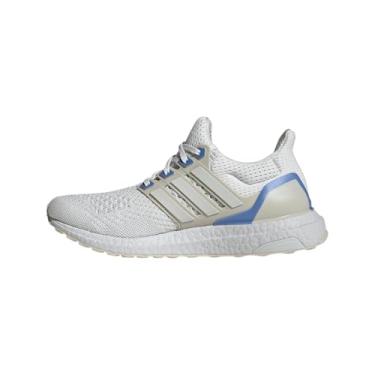 Imagem de adidas Ultraboost 1.0 Sustain Tênis feminino, Branco cristal/branco cristal/amarelo pó, 42