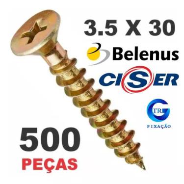 Imagem de Parafuso para Madeira 3.5 x 30mm Cabeça Chata Phillips 500 unidades - 