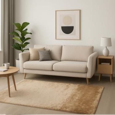 Imagem de Tapete Esplendor Antiderrapante 100% Poliéster 140x200cm Jolitex - Esplendor Bege