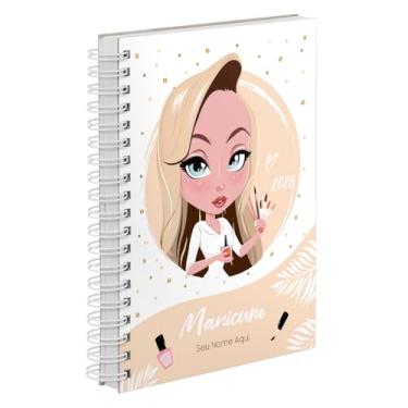 Imagem de Agenda Comercial 2026 Personalizada Capa Dura Manicure Loira Cores (Nude)