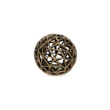 Imagem de Escultura Em Poliresina Esfera Dourado Mart 10,5x10,5cm