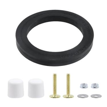 Imagem de LC LICTOP Kit de substituição de tampas de parafusos de vaso sanitário para trailer, inclui parafusos de latão, tampas decorativas, anel de espuma e juntas para instalação segura de hardware, rosca de