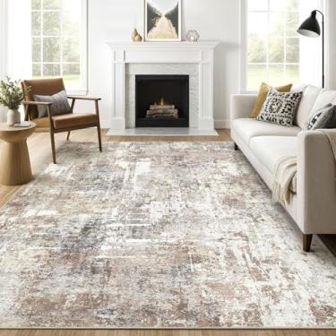 Imagem de Tapetes de área grande 30 x 38: Tapete lavável abstrato moderno macio resistente a manchas piso interno antiderrapante tapete para sala de estar, quarto, berçário, sala de jogos, sala de jantar