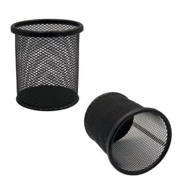 Imagem de Porta Lápis e Canetas Aramado para Mesa, 13cm x 10cm x 8cm, Preto, Metal