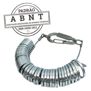 Imagem de Aneleiro de Metal para Medir Os Dedos Padrão Abnt Nbr 16058:2012, Crom