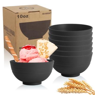 Imagem de Wrova Conjunto prático de 6 tigelas de palha de trigo, conjuntos de tigelas de sorvete inquebráveis para crianças, tigelas de sobremesa pequenas de 293 ml para cozinha, acampamento e trailer. Série