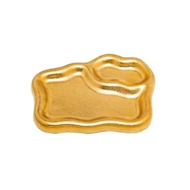 Imagem de Bandeja de exibição de armazenamento de mesa personalidade criativa requintada bandeja dourada fosca