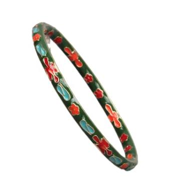 Imagem de Only My Live Home Pulseiras finas vintage coloridas Cloisonne, pulseiras étnicas de esmalte de filigrana chinesa para mulheres, artesanato tradicional ICH joias presentes, Diameter 2.28-2.36 inch wide