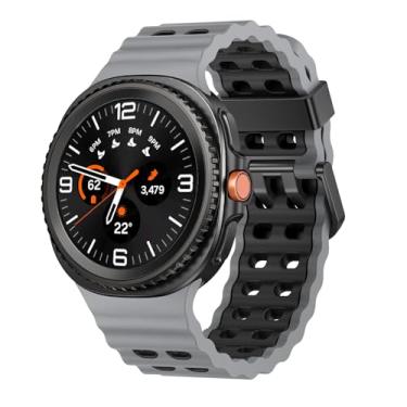 Imagem de Sodhad Pulseira esportiva de silicone marinho compatível com Samsung Galaxy Watch 8 Classic 46 mm masculina e feminina, de silicone macio, respirável para Galaxy Watch 8, pulseira de 44 mm e 40 mm