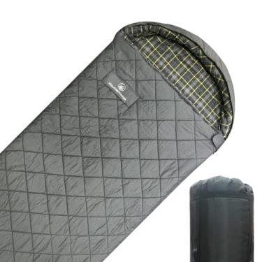 Imagem de Mountainlodge Saco de dormir 100% algodão e forro para clima frio adulto com bolsa de compressão e bolsa de transporte para acampamento, viagem e acampamento de carro (cinza cinza com mão esquerda)