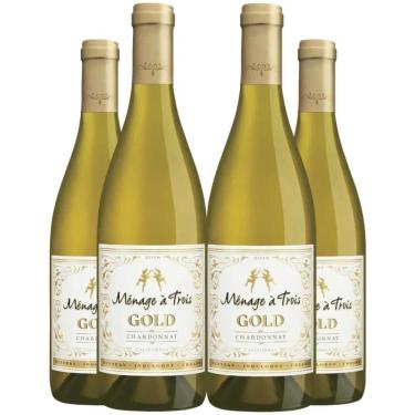 Imagem de Vinho Branco Menage A Trois Gold Chardonnay 750ml Kit 4 Garrafas