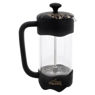 Imagem de Any Morning Máquina de café e chá French Press, prensa de café de vidro borossilicato, filtro de aço inoxidável, durável e resistente ao calor, prata (350 ml, 325 ml)