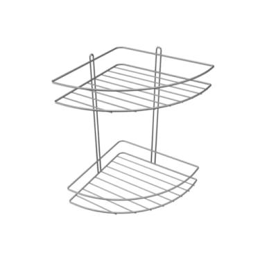 Imagem de Cantoneira Pateleira Organizador Porta Shampoo Canto de Pare Duplo Aramado Para Box Banheiro