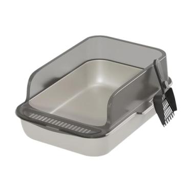 Imagem de MotiveTech Caixa de Areia para Animais de Estimação com Tampa Aberta, Peneira, Bacia Sanitária para Gatos, Suprimentos Portáteis para Animais de Estimação para G