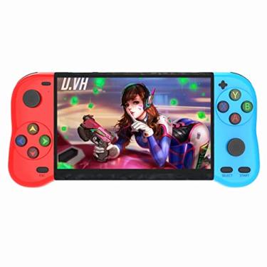 Imagem de CZT New 5.1-inch Handle Appearance Video Handheld Game Console Portable Emulator Classic Arcade Retro Gaming Game Device System Built-in 12000 Games mp3 mp4 (Bluered)
