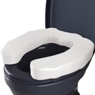 Imagem de QIUCHA Elevador de assento sanitário para idosos, almofada de assento de vaso sanitário elevada de 5 cm para idosos, ajuste universal – almofada elevada para assento de vaso sanitário, espuma de alta