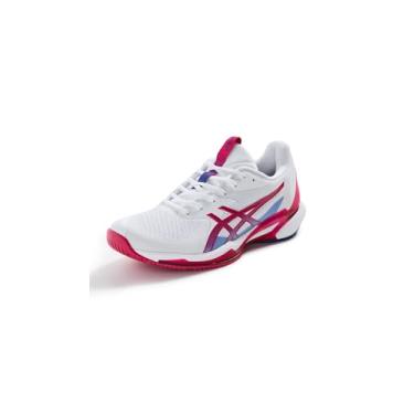 Imagem de ASICS Tênis feminino Solution Speed FlyteFoam 3, Branco/rosa brilhante, 36