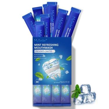 Imagem de Enxaguante bucal MySmile, sem álcool, hortelã fresca, pacote de 12 ml 
