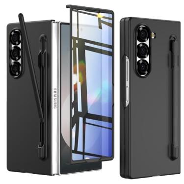 Imagem de HIYUUTTBS Capa protetora para Galaxy Z Fold 6 com suporte para caneta S e protetor de tela frontal, capa protetora de policarbonato fosco ultrafina para Galaxy Z Fold 6 com compartimento para S Pen