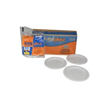 Imagem de Prato Descartável Branco 18Cm Raso - Totalplast C/500