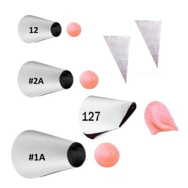 Imagem de Kit 4 Bicos De Confeitar Perlê Wilton + Saco Confeitar