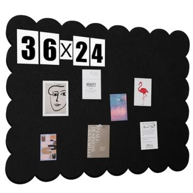 Imagem de Mooliwe Quadro de avisos de feltro recortado dobrável com pino alternativo para parede dobrável visão de imagem autoadesivo decorativo (preto, 91 x 61 cm)