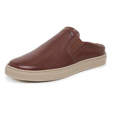Imagem de Mule Slip On Casual Couro Masculino Solado Borracha Palmilha Macia Gel Anti-Impacto Tamanho:37;Cor:Marrom;Gênero:Masculino;Departamento BS:Esporte