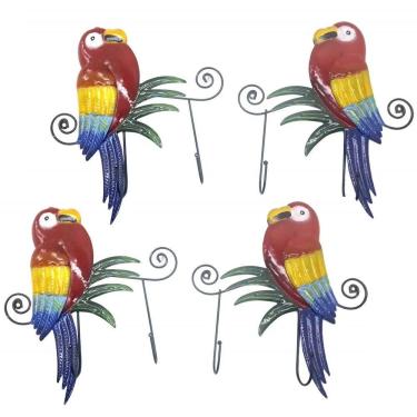 Imagem de Gancho Metal Duplo Enfeite Arara Vermelha Kit 4 Uni Decoraçao Parede Sala Quarto Casa