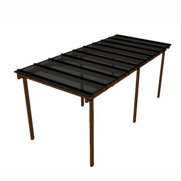 Imagem de Kit Policarbonato Fume 6mm 6,00m x 3,00m - Perfis Pretos - RM Policarb