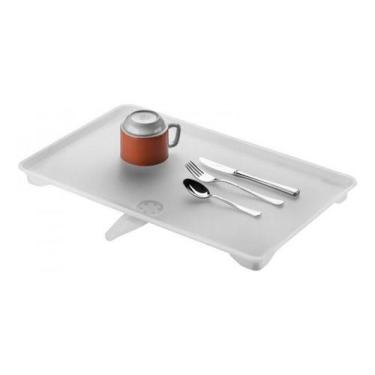Imagem de Bandeja Travessa Plástico Escorredor Louça Prato Coletora Água Pia Coz